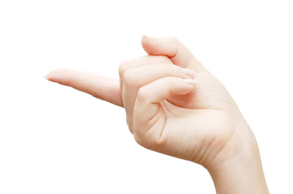 Zeigefinger isoliert auf weiß — Stockfoto