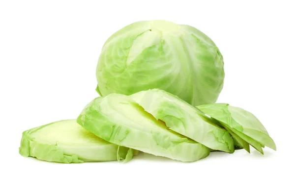 Head of cabbage isolated on white — Stock Photo, Image