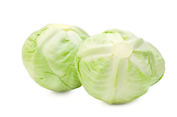 Two heads of cabbage isolated — Stock Photo, Image