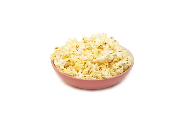 Tasty popcorn in a plate isolated — Stock Photo, Image