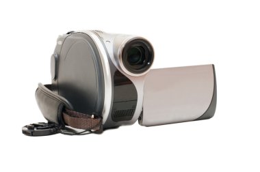 Grey Videocamera isolated on whte clipart