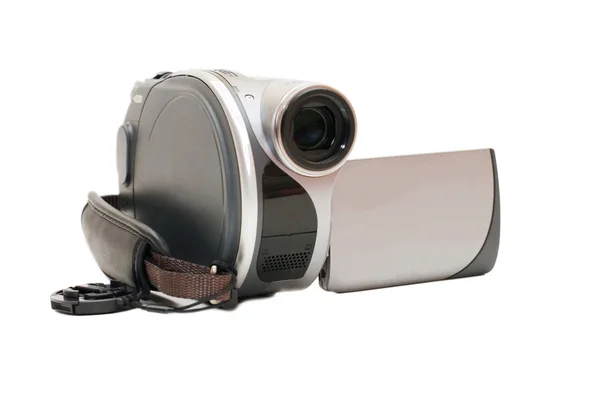 Szary videocamera na białym tle na whte — Zdjęcie stockowe