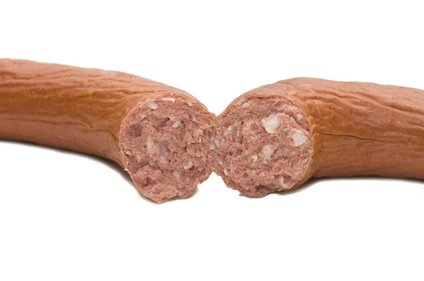 The broken sausage isolated — Stock Photo, Image