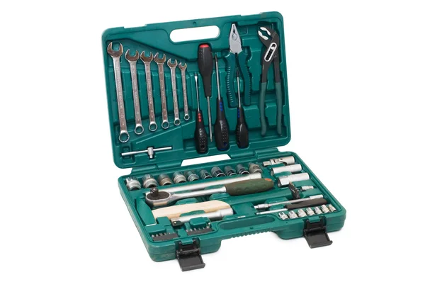 Kit de herramientas de varias herramientas en la caja —  Fotos de Stock