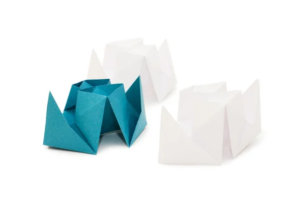 Navios de papel isolados a branco — Fotografia de Stock