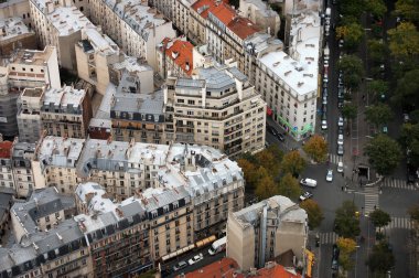 The paris`s housetops and crossroads clipart