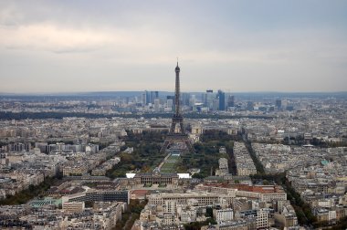 France, Paris: nice aerial city view on Eiffel T clipart