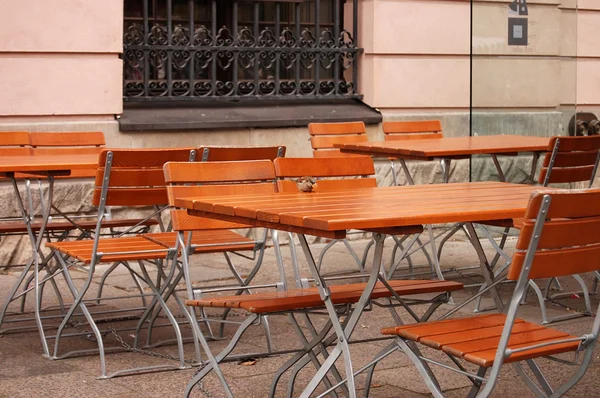 stock image Cafe with tables and chairs in Berlin