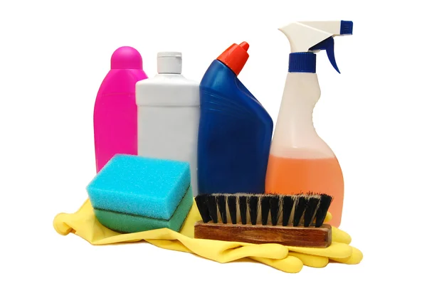 Kolorowe butelki płynu do mycia naczyń — Zdjęcie stockowe