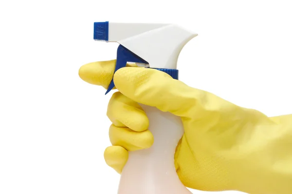 Beyaz arkaplanda bir el temizleyicisi — Stok fotoğraf