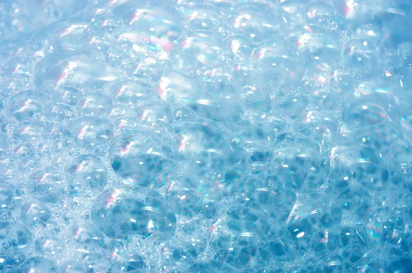 Pozadí modré pěny bublin — Stock fotografie