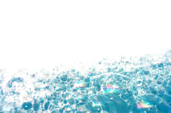 Bakgrund av blå foam bubblor — Stockfoto