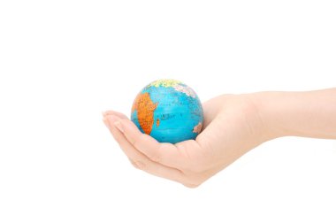 The globe in a female hand clipart