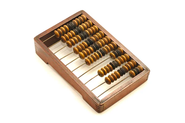 Old abacus on white isolated — Stock Photo, Image