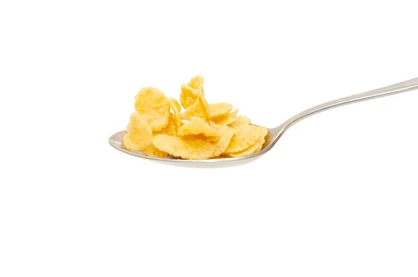 Cornflakes in een lepel — Stockfoto