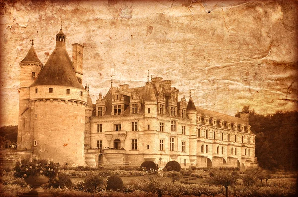 Chenonceau slott i Frankrike - vintage stil — Stockfoto