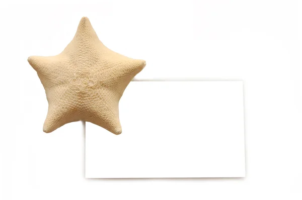 Nyaralás, nyári napon, tengeri csillag kártya — Stock Fotó