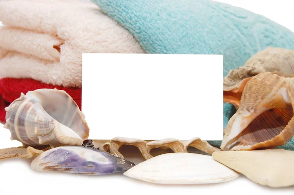 Nyaralás, nyári napon, shell kártya — Stock Fotó