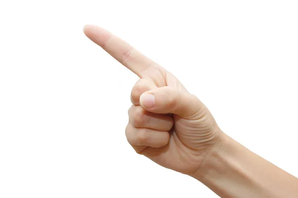 Індексний палець ізольовано на білому тлі — стокове фото