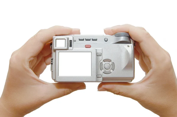 stock image Hands taking picture with camera