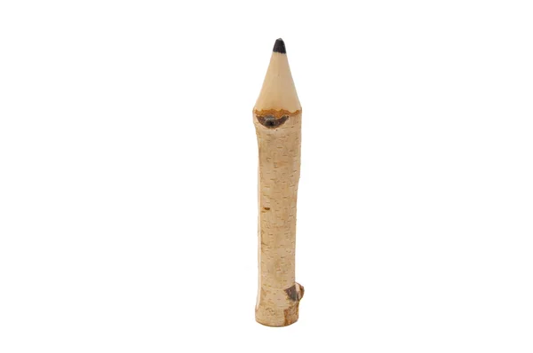 Le grand crayon en bois sur fond blanc — Photo