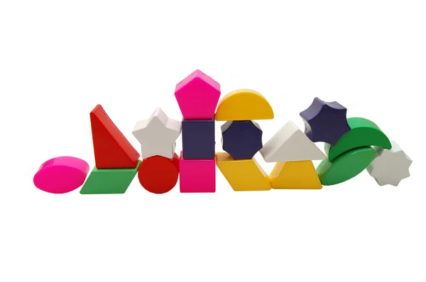 Plastic multi-coloured geometrical figures — Stock Photo, Image