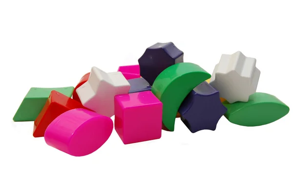 Πλαστικά πολύχρωμα γεωμετρικά σχήματα — Φωτογραφία Αρχείου