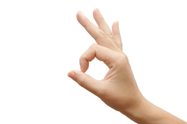 Thumbs Up Success Hand Sign over white — Stock Photo, Image