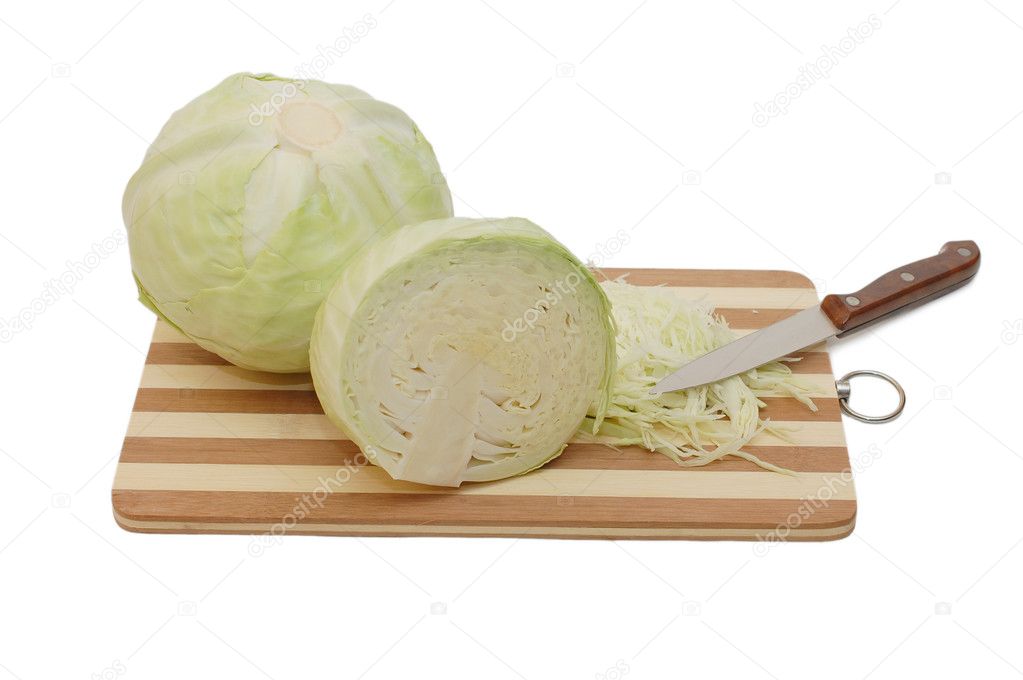 Fresh cabbage isolated on white