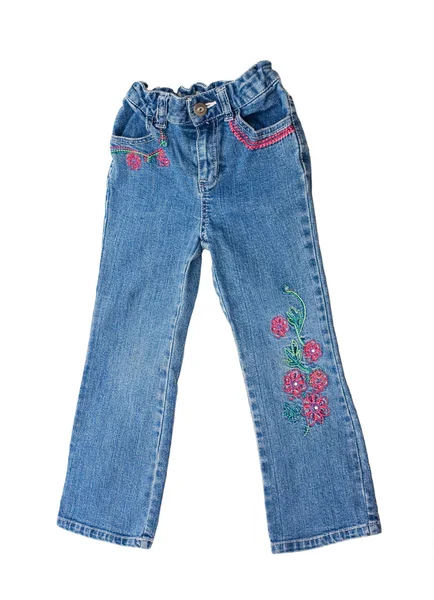 Barn jeans isolerad på vit — Stockfoto