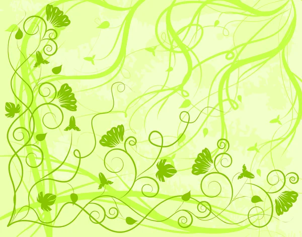 Fond vert orné — Image vectorielle