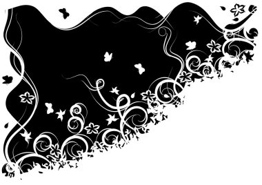 Ornate black and white background clipart