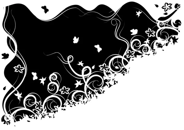 Arrière-plan orné noir et blanc — Image vectorielle
