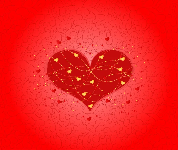 Süslü Sevgililer günü kartı — Stok Vektör