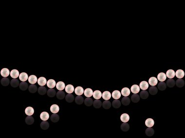 Pearls on a black background clipart