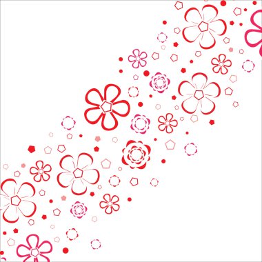 Flowers stripe.Vector. clipart