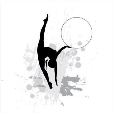 Silhouette of the sportswoman clipart