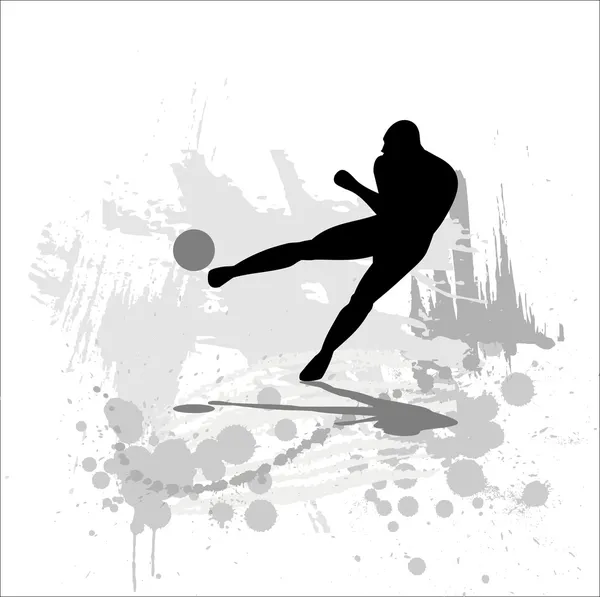 Silhouette of the soccer player — Stock Vector