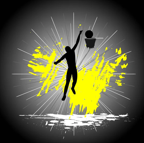 Homme jouant au basket. — Image vectorielle
