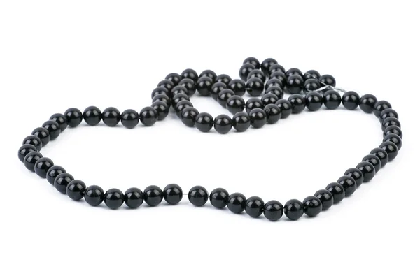 Black necklace isolated on white — Stock Photo, Image