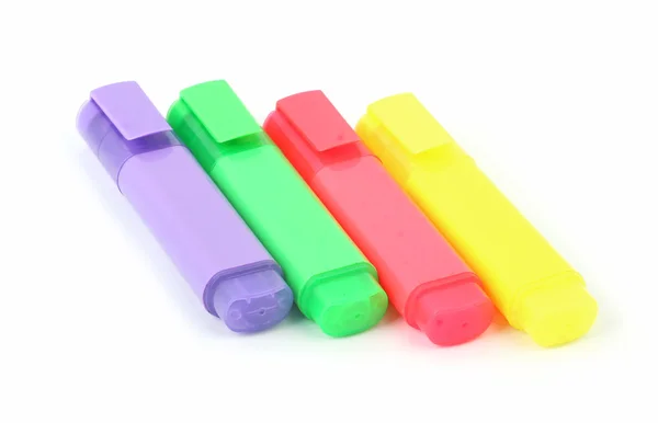 Bolígrafos de fieltro de color aislados en blanco — Foto de Stock