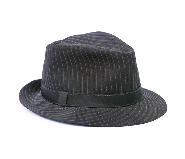 Zwarte hoed geïsoleerd op wit — Stockfoto