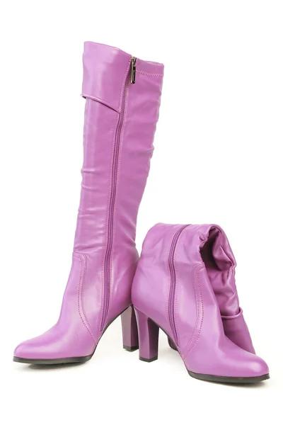 Pink leather boots — Stock Photo, Image