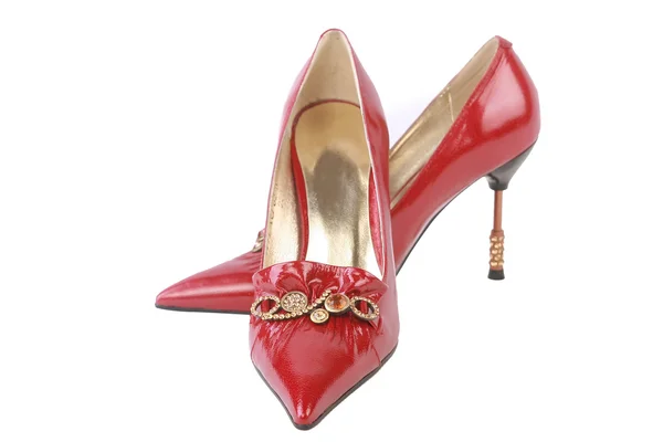 Kırmızı deri ayakkabı — Stok fotoğraf