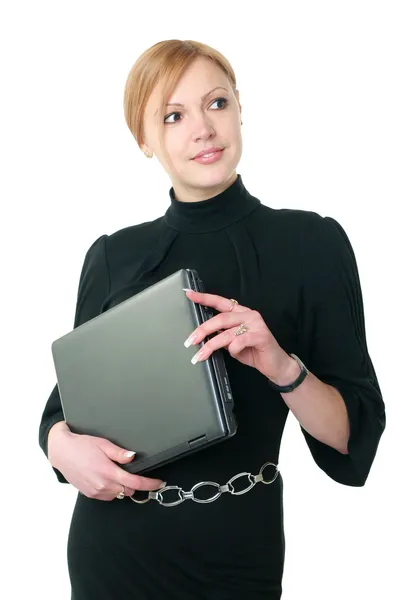 Kobieta z notebooka — Zdjęcie stockowe