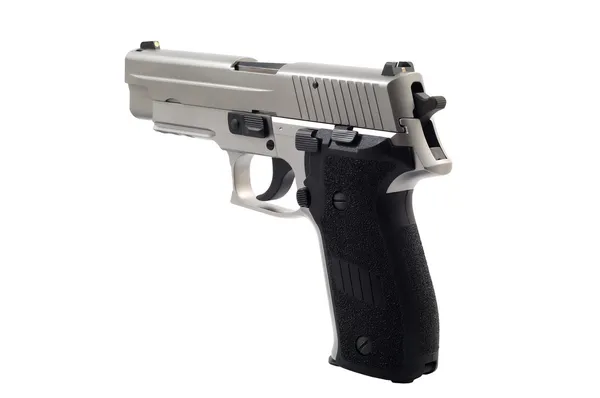 Pistola sobre fondo blanco aislado — Foto de Stock