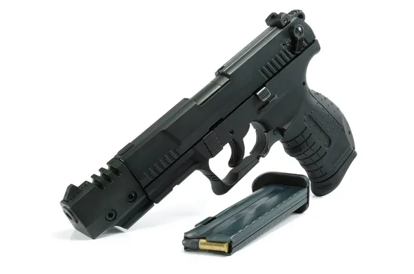 Pistola sobre fundo branco isolado — Fotografia de Stock
