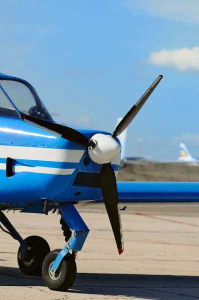 stock image Small propeller airplane at the airfield