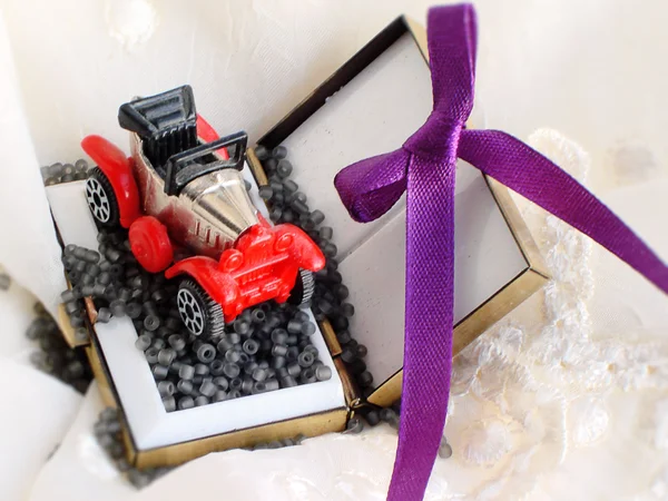 stock image Gift box with a car