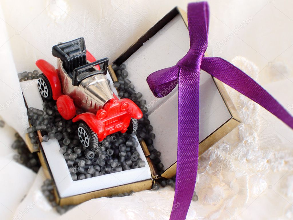 Gift box with a car